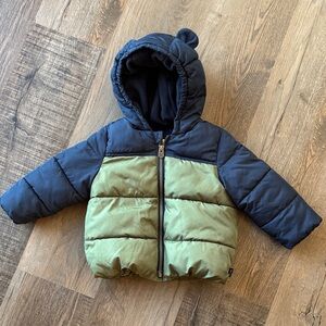 GAP Navy and Olive Hooded Puffer Jacket